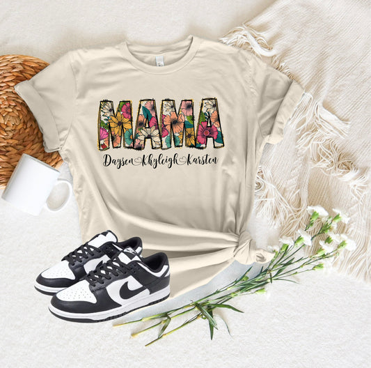 Custom Floral Mama Tee